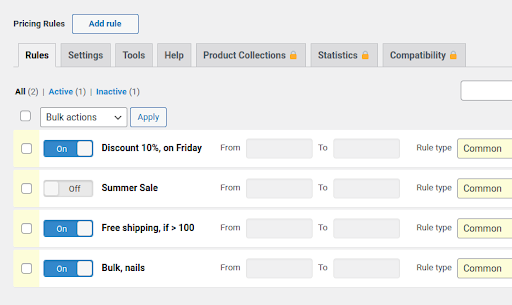 Discount rules for WooCommerce