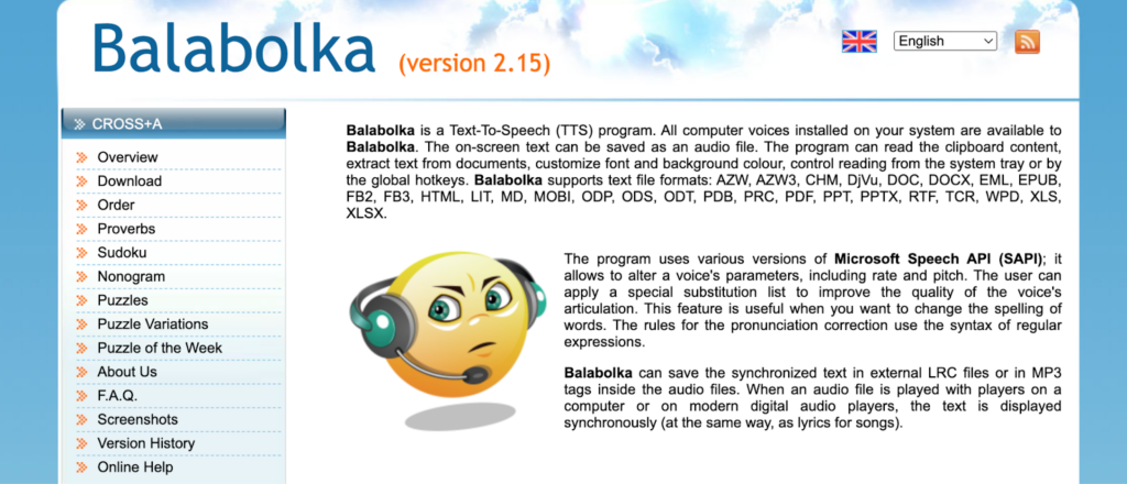 Balabolka homepage