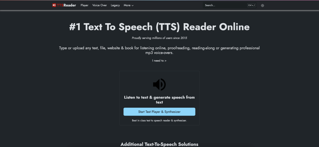 TTSReader Homepage