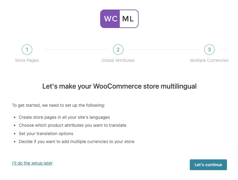 WCML Setup Wizard
