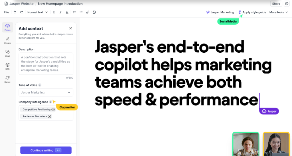 Jasper SEO AI tool