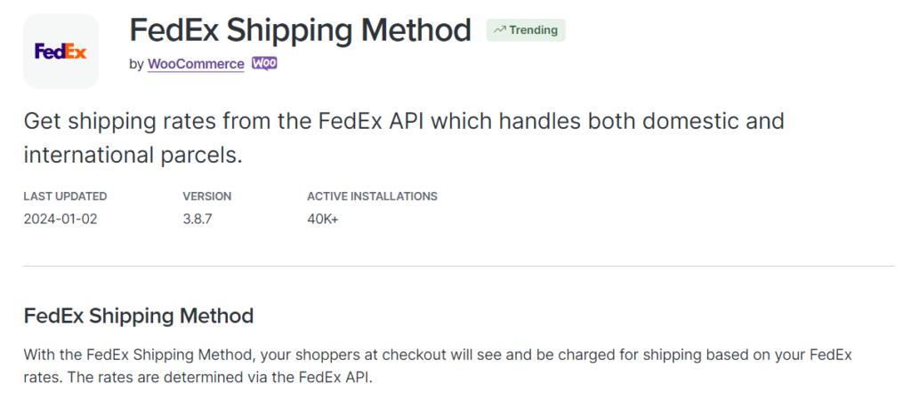 fedex shipping method plugin