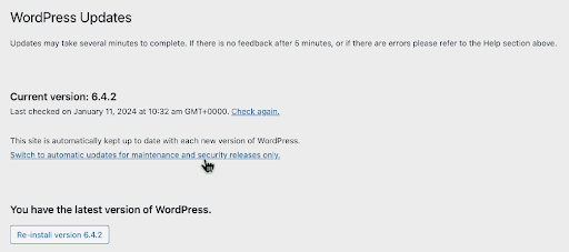 WordPress Core Update
