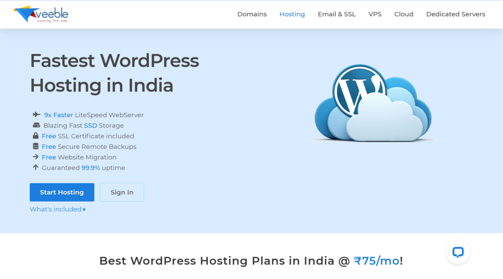 veeble wordpress hosting