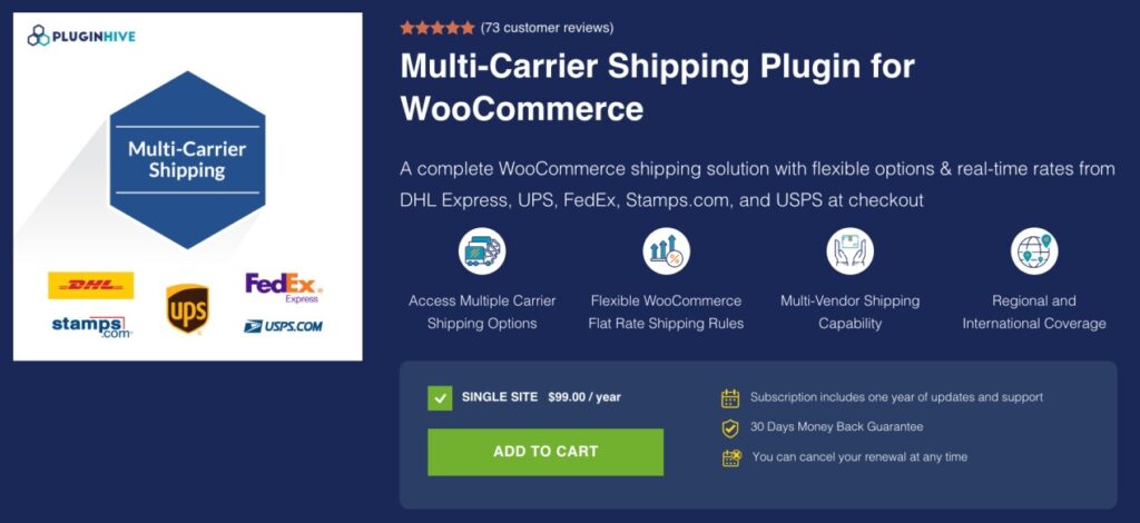 Multicarrier shipping plugin for WooCommerce