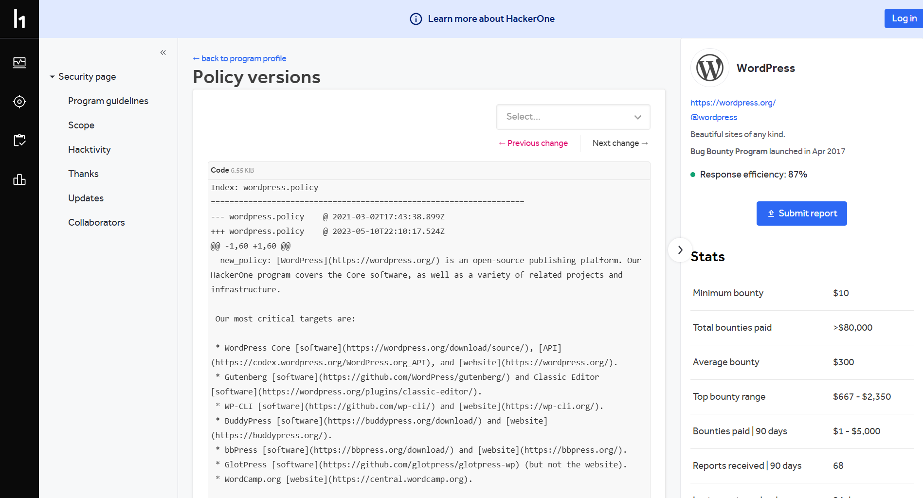 HackerOne-WordPress-Bug-Bounty-Program