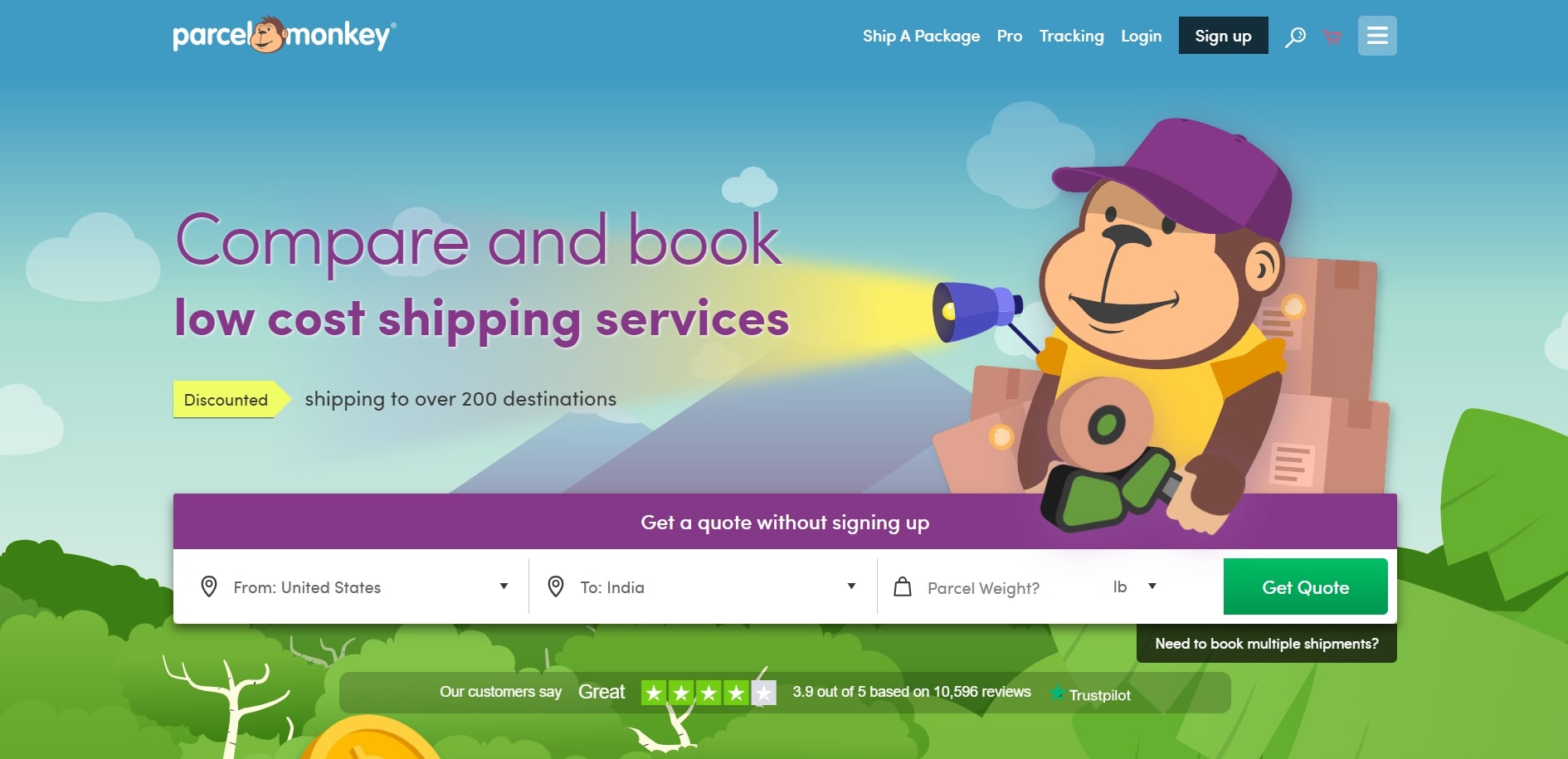 Parcel-Monkey Calculator for Shipping Rates
