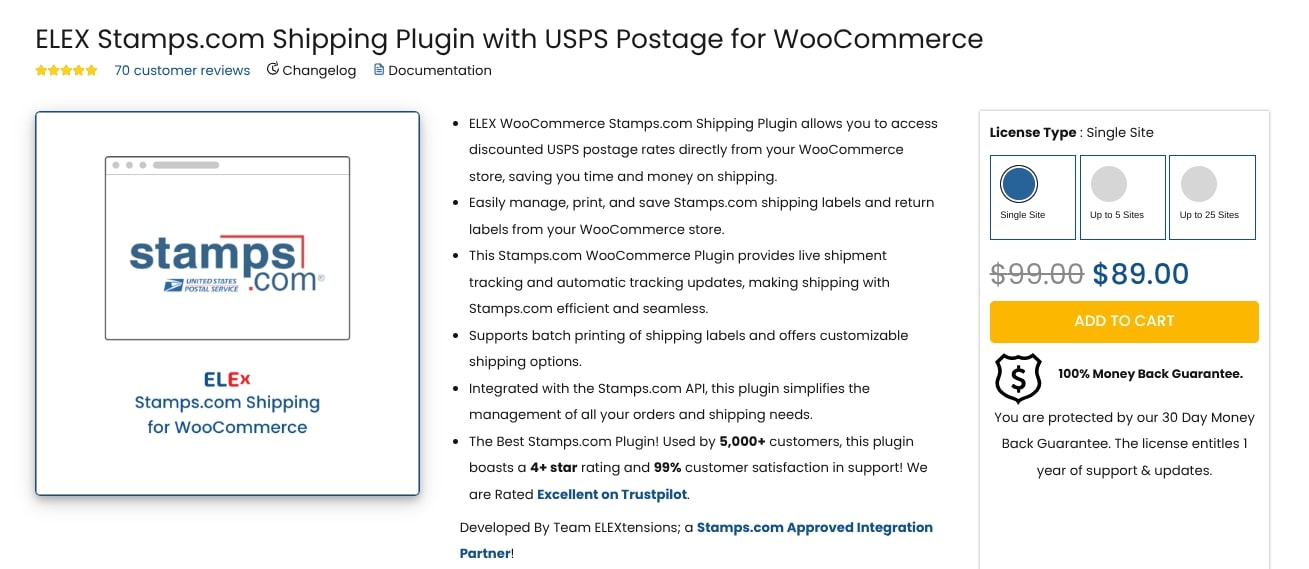 ELEX Stamps.com Shipping Plugin with USPS Postage for WooCommerce