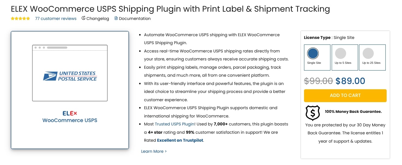 ELEX WooCommerce USPS Shipping Plugin with Shipment Tracking & Print Label
