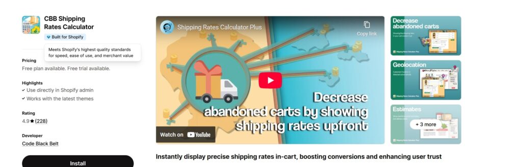 CBB Shipping Rates Calculator