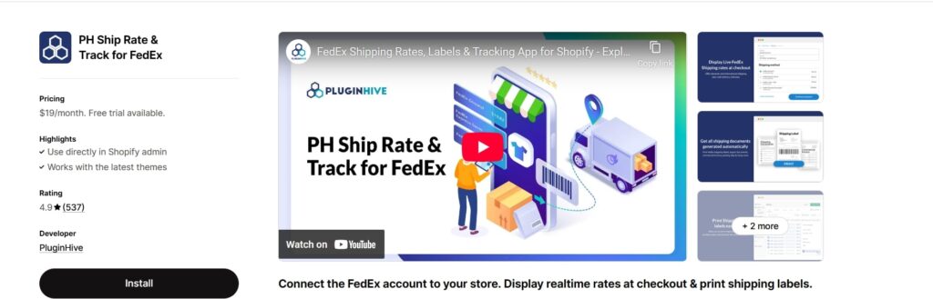 PH Ship Rate & Track for FedEx