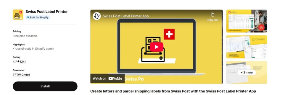 Swiss Post Label Printer