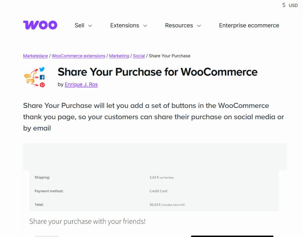 Share Your Purchase social media marketing plugin