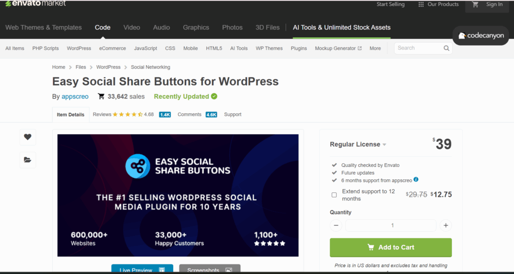Easy Social Share Buttons for WordPress Page
