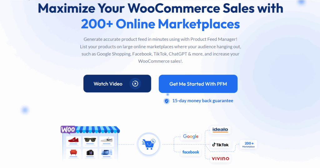 Product Feed Manager Home Page