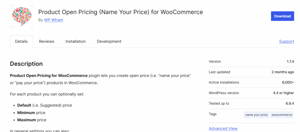 Product Open Pricing for WooCommerce