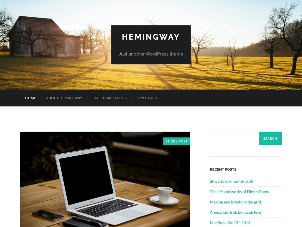 Hemingway; Free WordPress Blog Themes