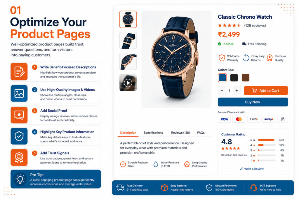 Optimize your Product Pages for e-commerce sales
