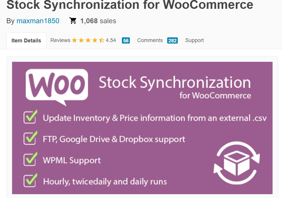 Stock Synchronization for WooCommerce page