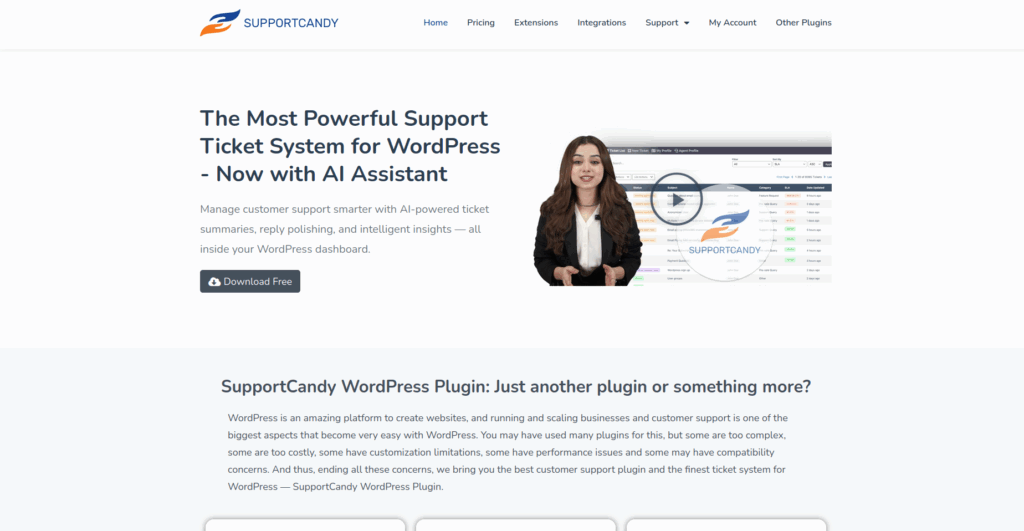 SupportCandy WordPress helpdesk plugin ticket management dashboard