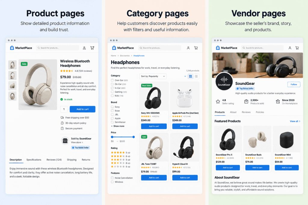 Different Pages in WooCommerce Dashboard