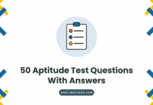 50 aptitude test questions with answers covering numerical, verbal, logical and data interpretation reasoning