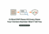 Illustration of a server, a PHP version number being inspected with a magnifying glass, and a shield showing both a green tick and a red cross, above the headline Critical PHP Flaws Hit Every Store