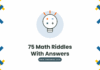 75 Math Riddles With Answers - LearnWoo featured image showing a lightbulb containing plus, minus, multiply and divide symbols