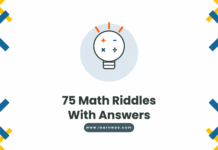 75 Math Riddles With Answers (Easy, Medium & Hard) 75 Math Riddles With Answers - LearnWoo featured image showing a lightbulb containing plus, minus, multiply and divide symbols